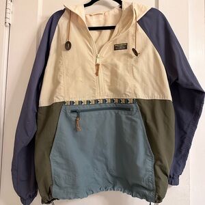 L.L. Bean Cream Hooded Anorak Jacket Petite Large L